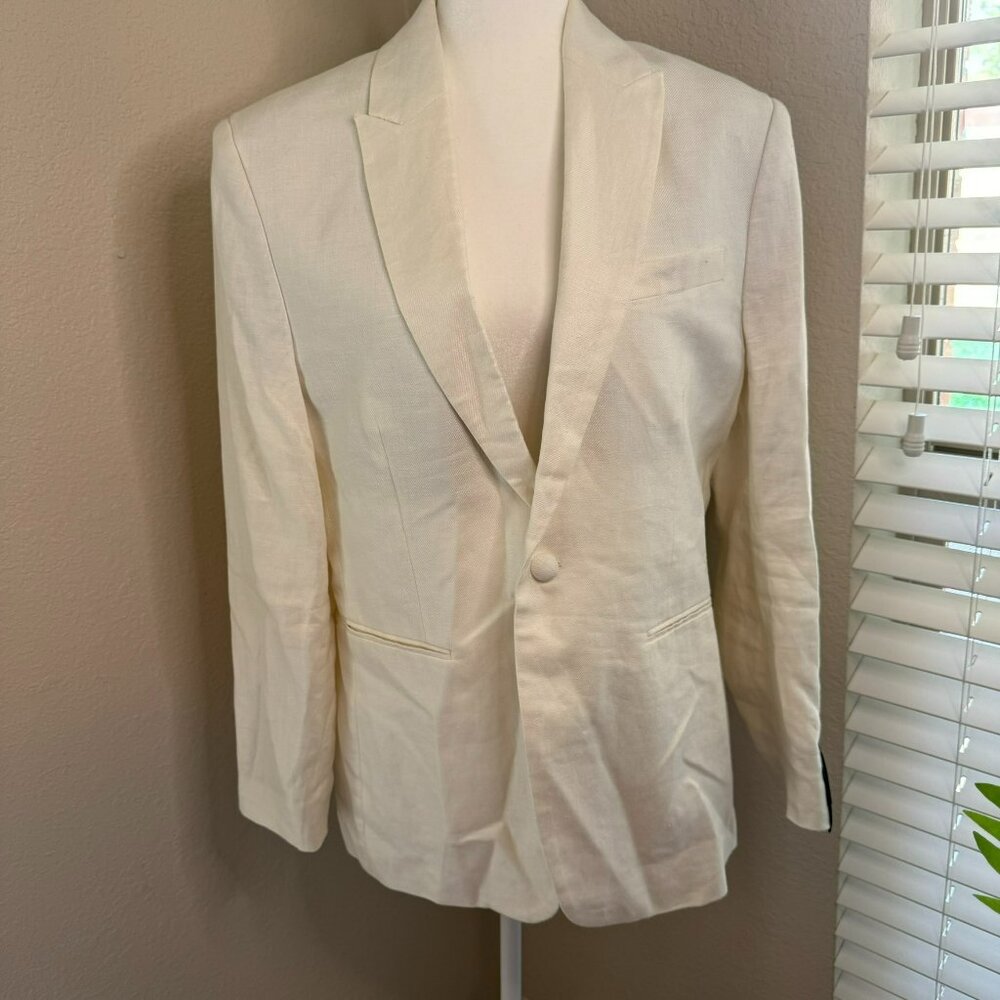 Banana Republic White 100% Linen Jacket